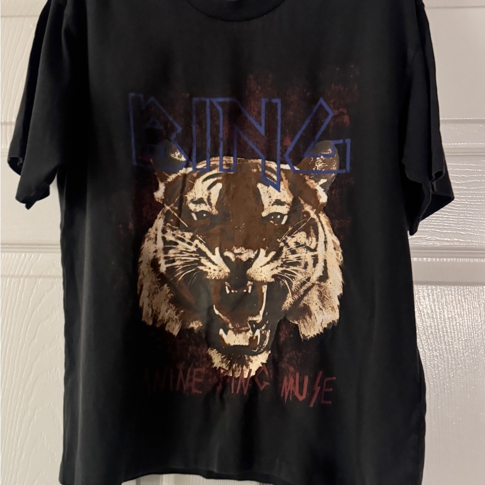 Anine Bing Black Graphic Tiger T-Shirt